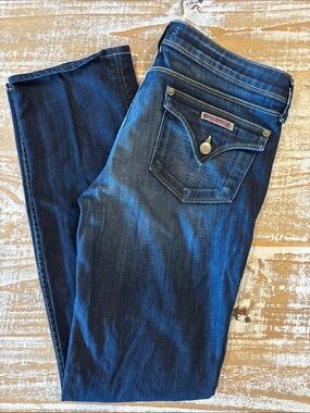 Hudson Jeans Women's Low Rise Straight Leg Jeans with Back Pocket Flap